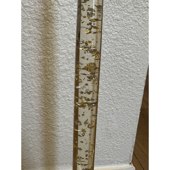 Vintage (5) Lucite 12” MCM Lucite Display Candles Clear With Gold Flecks 1960s - Picture 6 of 16